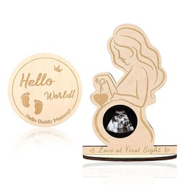 DOKRIN Wall & Table Picture Frame, Wooden Memorial Ornament for Pregnant Mothers Photo Frame, Memorial Stand for the Birth of a Baby (Pack of 2)