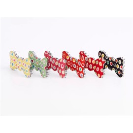 KAMIPITA Japanese Crepe Fabric Specification Small Ribbon,Hair clips and hairpins that leave no marks (2.36 * 1.18inches)（Dot Orange）