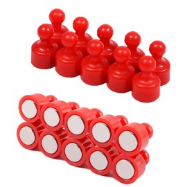 20 Pack Fridge Magnets, Magnetic Push Pins, Fridge Magnets, Strong Neodymium Magnets, Whiteboard, Card, Magnets, Perfect for Home, Kitchen, Office, School, Classroom, Mini Size, Red