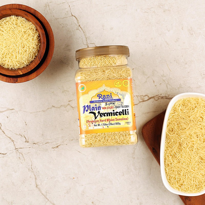 Rani Plain Vermicelli (Wheat Noodles) 28oz (1.75lbs) 800g PET Jar