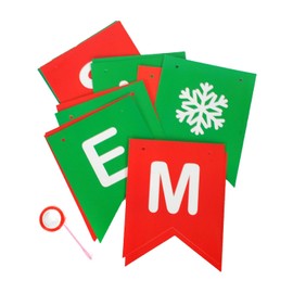 Merry Christmas 5 Metre Banner Bunting Santa Holiday Celebration Decoration Red Green