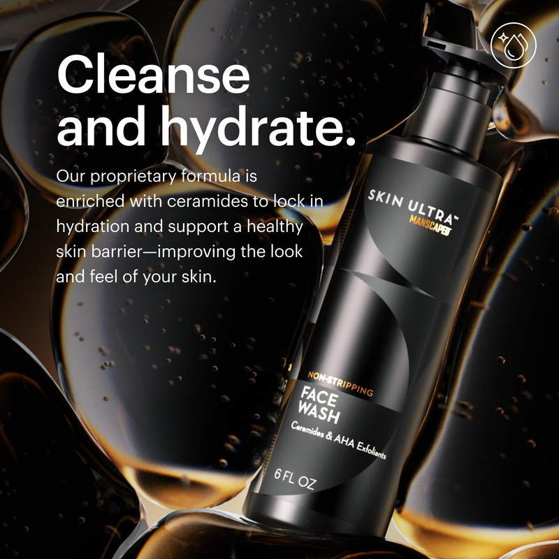 MANSCAPED® Skin Ultra™ Face Wash - Men's Exfoliating Facial Cleanser
