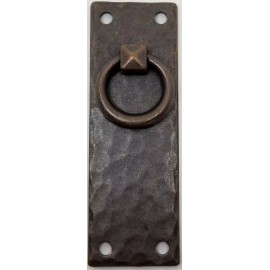 Furniture Knowledge VERTICAL Hammered Forged Brass Mission DOOR PULL Antique Copper rustic patina