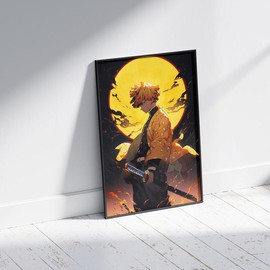 Zenitsu Demon Slayer Poster, Kimetsu no Yaiba Anime Manga Dimensional Infinity Fortress Anime Posters - Size: 24x36" (36x24")