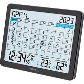 Technoline WT2600 Desk Calendar, Temperature Display, Humidity Display, Min/Max Display, 17 x 14 cm, Black