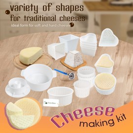 Kit de 16 piezas para hacer queso con termómetro perforado, forma de queso prensa, colador de queso y tofu de prensa № 5