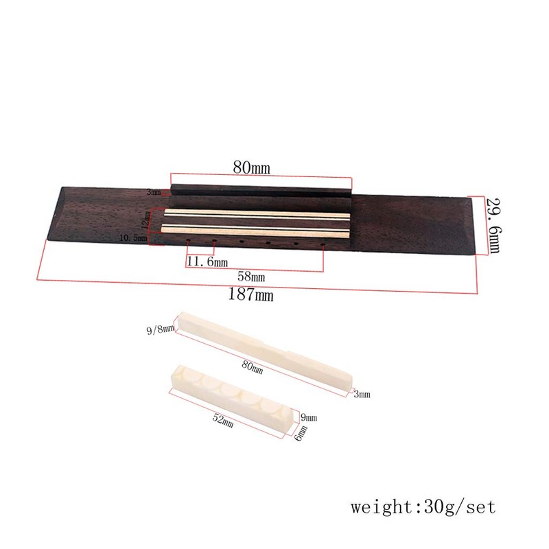 Alnicov 6 String Classical Guitar Rosewood Bridge with Cattle Bone