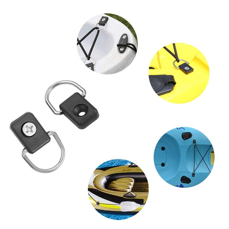 JULANIE 10pcs D-Ring Kayak Fishing Boat Canoe Rigging Bungee Kit