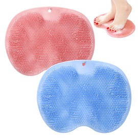 Foot Scrubber for Shower, 2 PCS Non-Slip Shower Foot Scrubber Mat with Suction Cups, Effective Foot Exfoliator and Pedicure Aid for Daily Foot Care