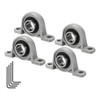 sourcing map 4pcs KP004 Flanged Pillow Block Bearings 20mm Bore,
