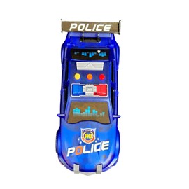 Friction Powered Police Car Toy Rescue Vehicle with Lights and Siren Sounds for Boys Toddlers and Kids, Pull Back Diecast Vehicle Car