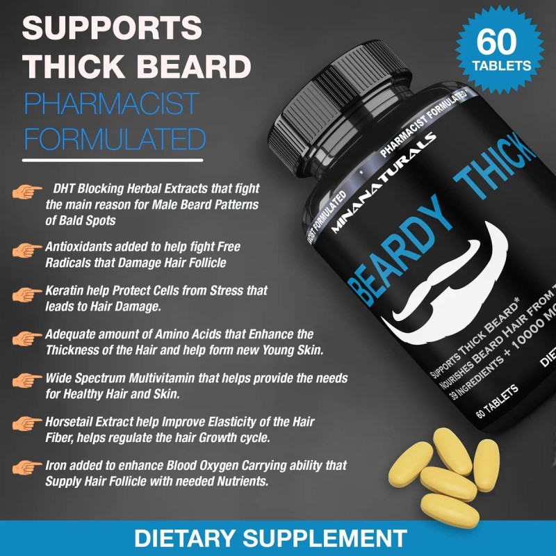 Minanaturals Beardy Vitaminas Barba Gruesa Tabletas