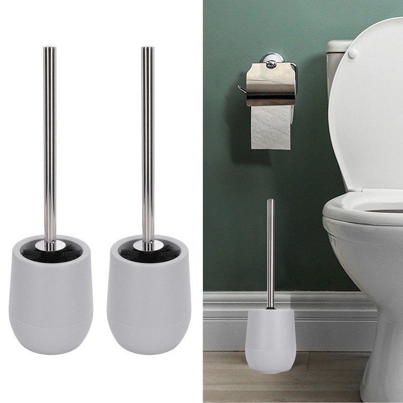 2sets Toilet Bowl Cleaner Brush Lockable Thread Convenient Practical Efficient