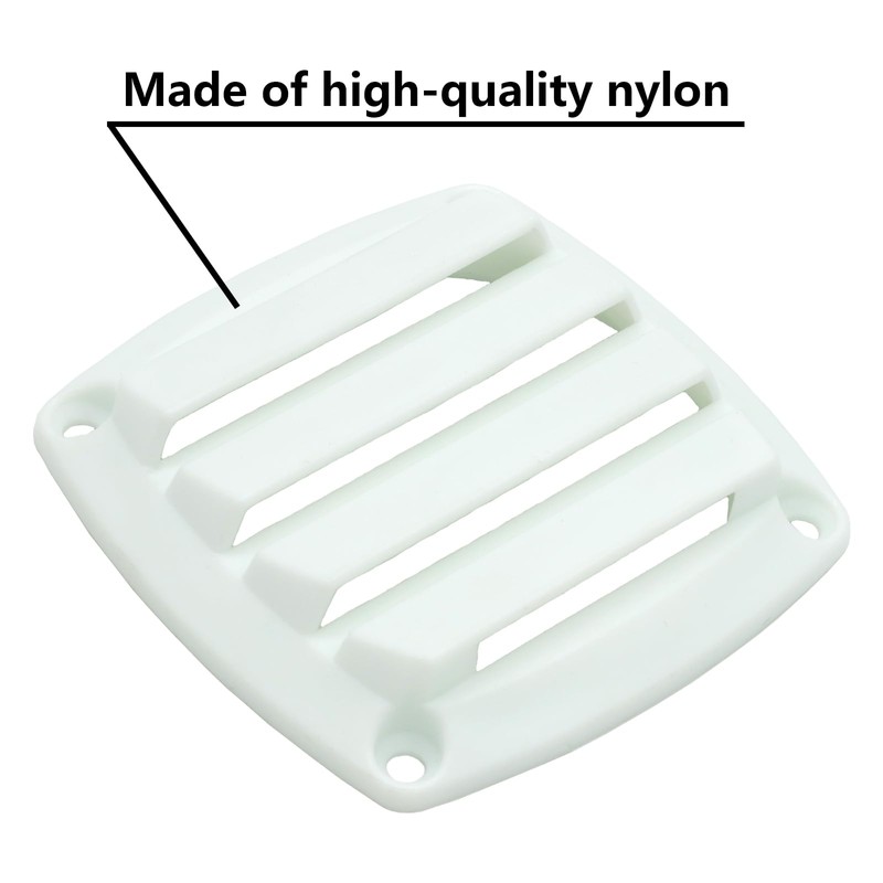 LEQMG Nylon Louvered Thru Vent,Plastic White Flush Marine Boat Vent,Free