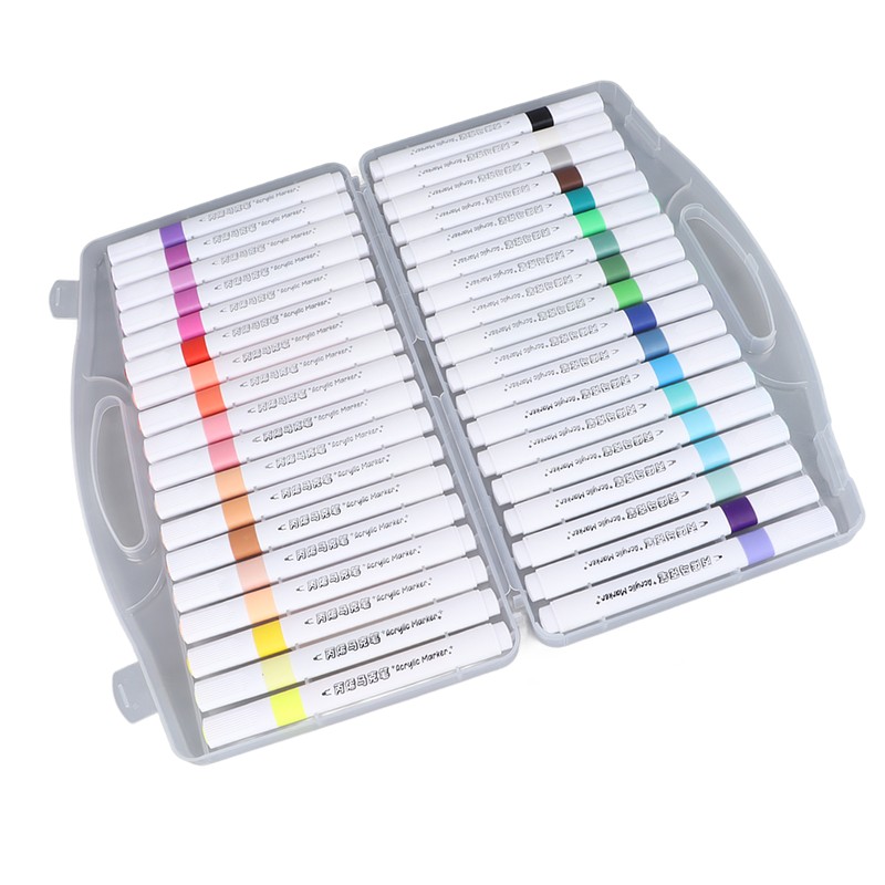 36 Colors Acrylic Paint Marker Pens High Coverage Power Triangular