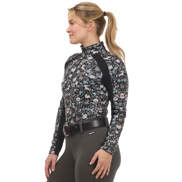 Kerrits First Level Quarter Zip Fleece Tech Top - Print