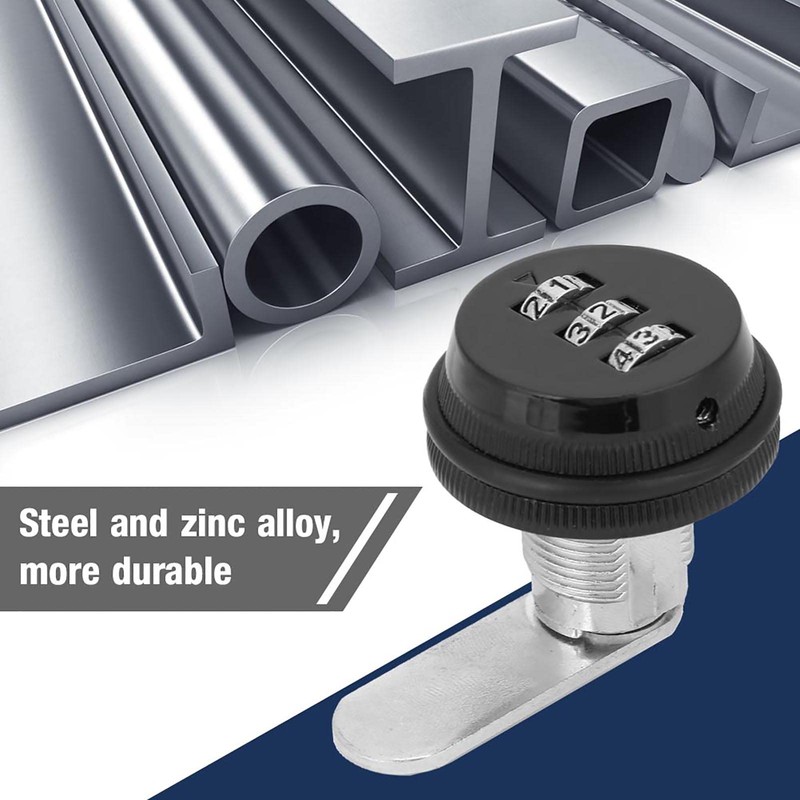 Combination Lock 3-Digit Password Security Padlock Keyless Cam Lock for