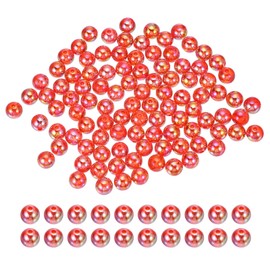 PATIKIL 10mm Fishing Beads, 200 Pcs Acrylic Holographic Beads Round Fishing Bait Eggs Rig Bead Tackle Lures Accessory for Fishing Rigs Baits Lures, Red