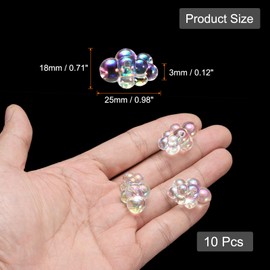 CoCud Bubble Clusters for Miniature Dollhouse Bathtub, 1:16 Scale Acrylic Iridescent Clear Bubbles - (Applications: for DIY Craft, Fairy Beach Decor), 10-Piece