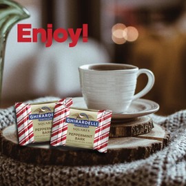 P&V Peppermint Bark Squares – 0.83 oz Pouches – Pack of 6 – Creamy White & Dark Chocolate with Crushed Peppermint – Holiday Candy Treat
