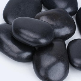 Pulovin 20 lbs Black Stones for Planters, 3-4 Inch Black Landscape Rock