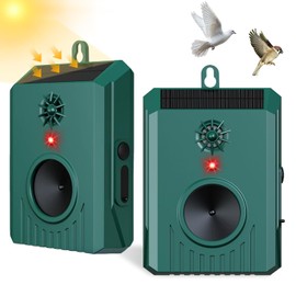 2026 Solar Ultrasonic Bird Repeller Outdoor Bird Deterrent for Outside Scare Birds Away,Waterproof Woodpecker Deterrent Devices Goose Deterrent for Outside Patio Balconies Garden Farm 2Pcs