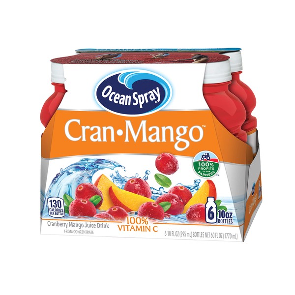 Ocean Spray Cran-Mango Juice Drink, 10 Ounce Bottle (Pack of 6)