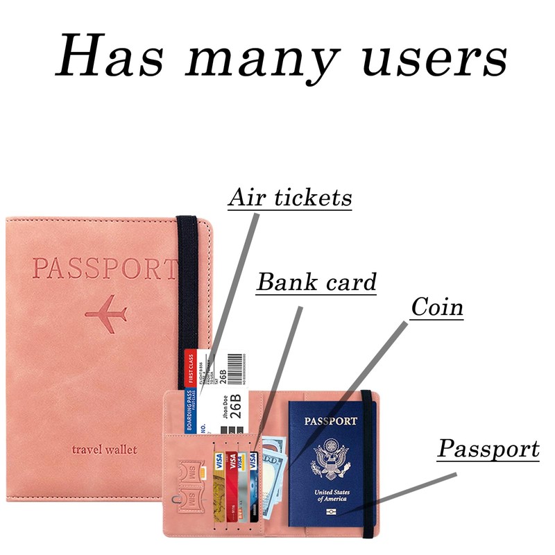 FZSECRIU Passport Holder, pink, Modern