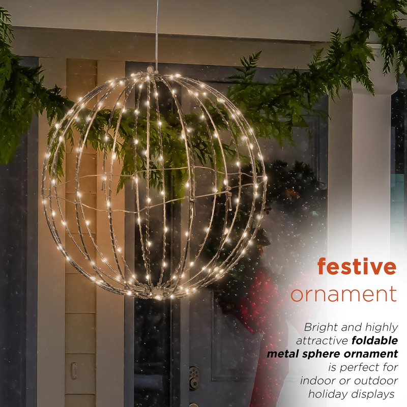 Alpine Corporation 16" H Indoor/Outdoor Foldable Metal Hanging Ornament with