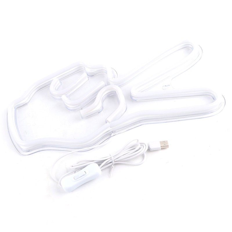 Neon Sign Light Innovative Victory Gesture Decorative Lamp USB Powered