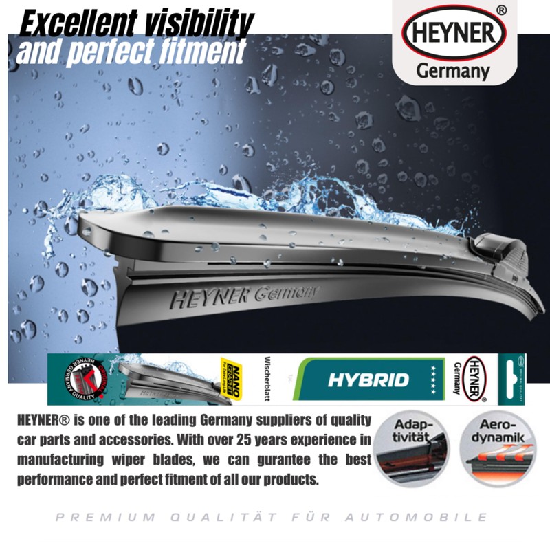 Heyner Wiper Blades Fits: Suzuki Swift 2017-2023 Full Set Hybrid