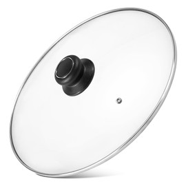 10.5 Inch Pan Lid, Frying Pan Lid, Fry Pan Lid, Skillet Lid, Pan Lid with Handle Compatible with 10-10.7 Inch Kitchen Cookware, Tempered Glass Cover, 10.5"