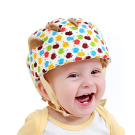 Baby Adjustable Helmet, Kid Soft Cushion Harnesses Cap, Toddler Infant Hat When Learning to Crawl Walk Play (Flower)