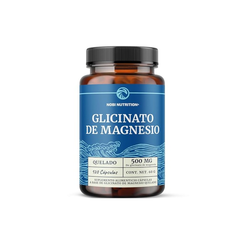 Glicinato Magnesio 500 Alta Absorción Vegano 120 Cápsulas Mejora Sueño