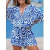 CUPSHE Summer Romper for Women 2024 V Neck Lace Up