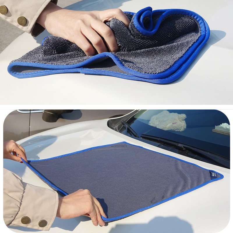 WeCar Microfiber Car Wash Towel, Super Absorbent Cleaning Wiping Dryer,