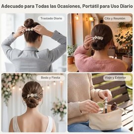 4 piezas de esponja mágica para moños de pelo con esponja de espuma y flores para moldear donut Holder Twist Rizador de pelo, accesorio de pelo DIY