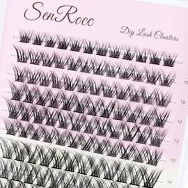 Lash Clusters Wispy Eyelash Clusters 144pcs Natural Cluster Eyelash Extensions C Curl Individual Lashes 8-18mm Mix Length Natural Look Lashes Clusters (ZH13-C-8-18)