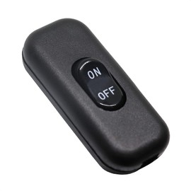 ALEOED Black Inline Cord Switch AC 250V 6A On-Off DPST Control Rocker Button Switch for Bedroom Table Lamp Bed Desk Light