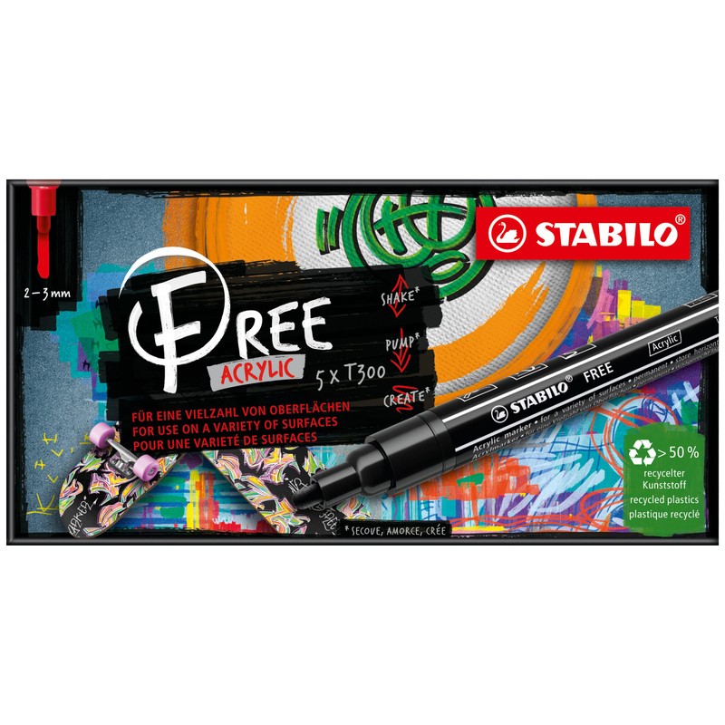 Acrylic Marker - STABILO FREE Acrylic - T300 2-3 mm
