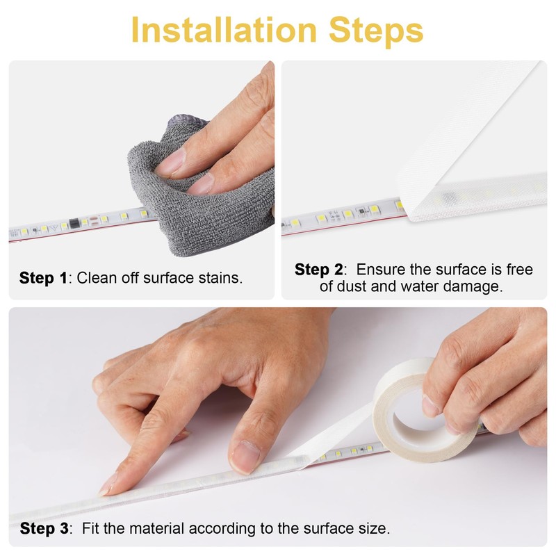 Meking 2PCS LED Light Strip Masking Tape 0.59 in x