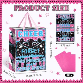 Cheerleading Party Decoration Cheerleading Gift Bag Christmas Cheer Gift Wrapping Paper Bag Cheer Party Favors Bags Cheerleading Goodie Bags Gift for Girls Women Coach Team Cheerleading Party Supplies