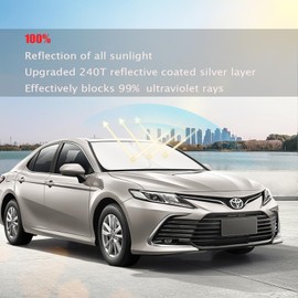 Car Sun Shade for Toyota Camry Front Windshield Custom Fit LE XLE XSE Hybrid SE Sedan 2024 2023 2022 2021 2020 2019 2018 Windshield Sunshade Accessories Shield Sun Visor Cover