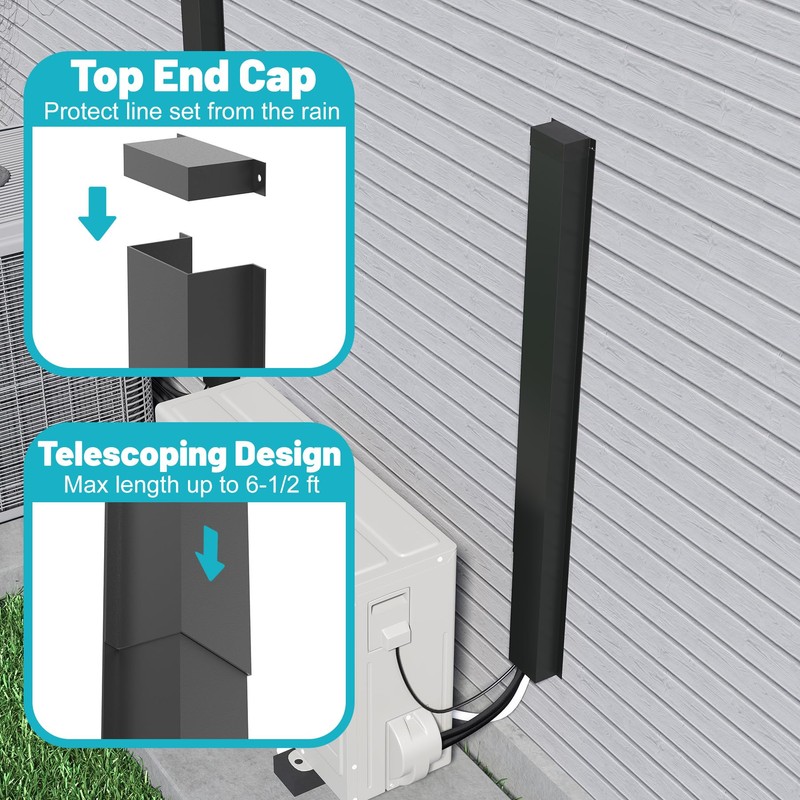 Chiligent Metal Line Set Cover Kit, Heavy Duty HVAC Lines
