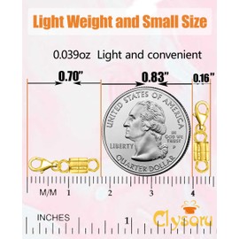 925 Sterling Silver Necklace Clasps and Closures Double Round Buckle Gold and Silver Suitable for Jewelry Making Necklaces Bracelet Safety Clasp - Made in Italy (8 pcs Silver+Gold Yellow)