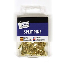 Just stationery Split Pins 50x20mm, Metal, Golden/Brass Colour, 20mm