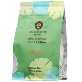Hawaiian Coffee Beans, 100% Kona Coffee Select Grade, Medium Dark Roast, Whole Bean, Hand Picked, Great for Espresso, Drip or French Press(Maika, 7 oz)
