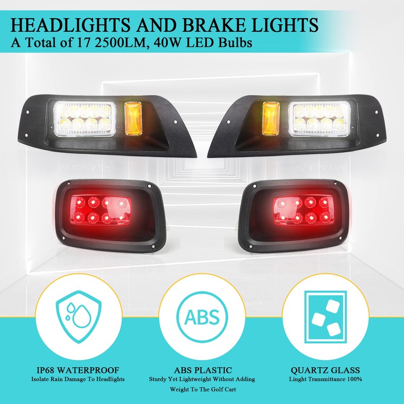 10L0L Golf Cart Light Set for Golf Cart EZGO TXT