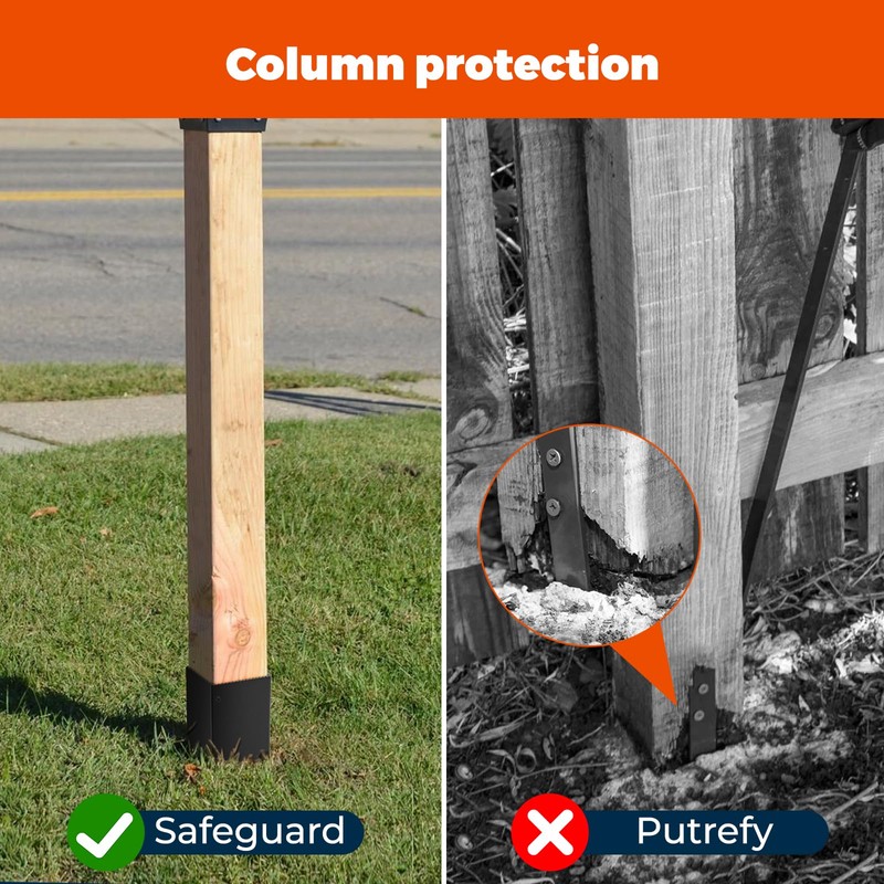 Moxluck Post Protector Stainless Steel Post Sleeve, Fence Post Protection