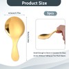 5 PCS Short Handle Spoons Gold Mini Scoops Stainless Spoons